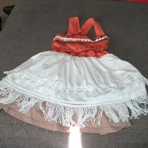 Kids Costume Blouse with Fringe - Orange and White